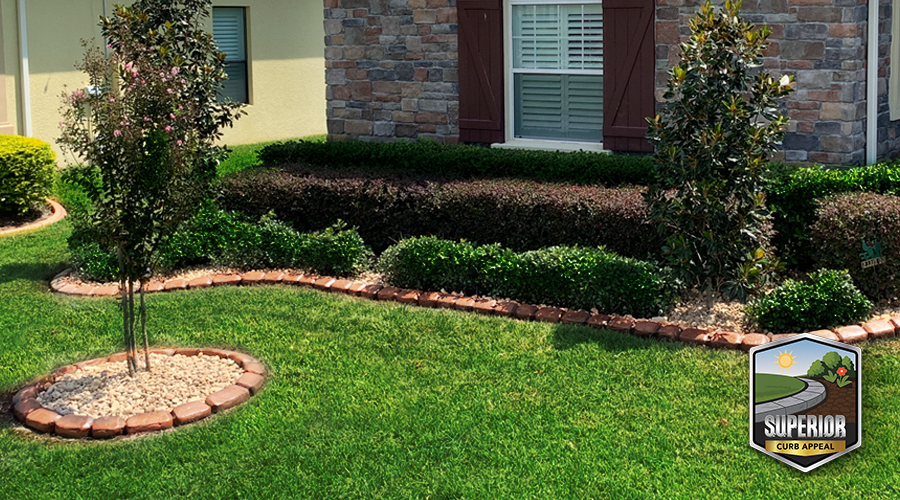 Paver pattern stamped edging