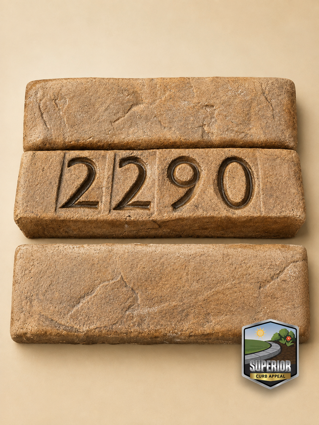 Custom address stone installation