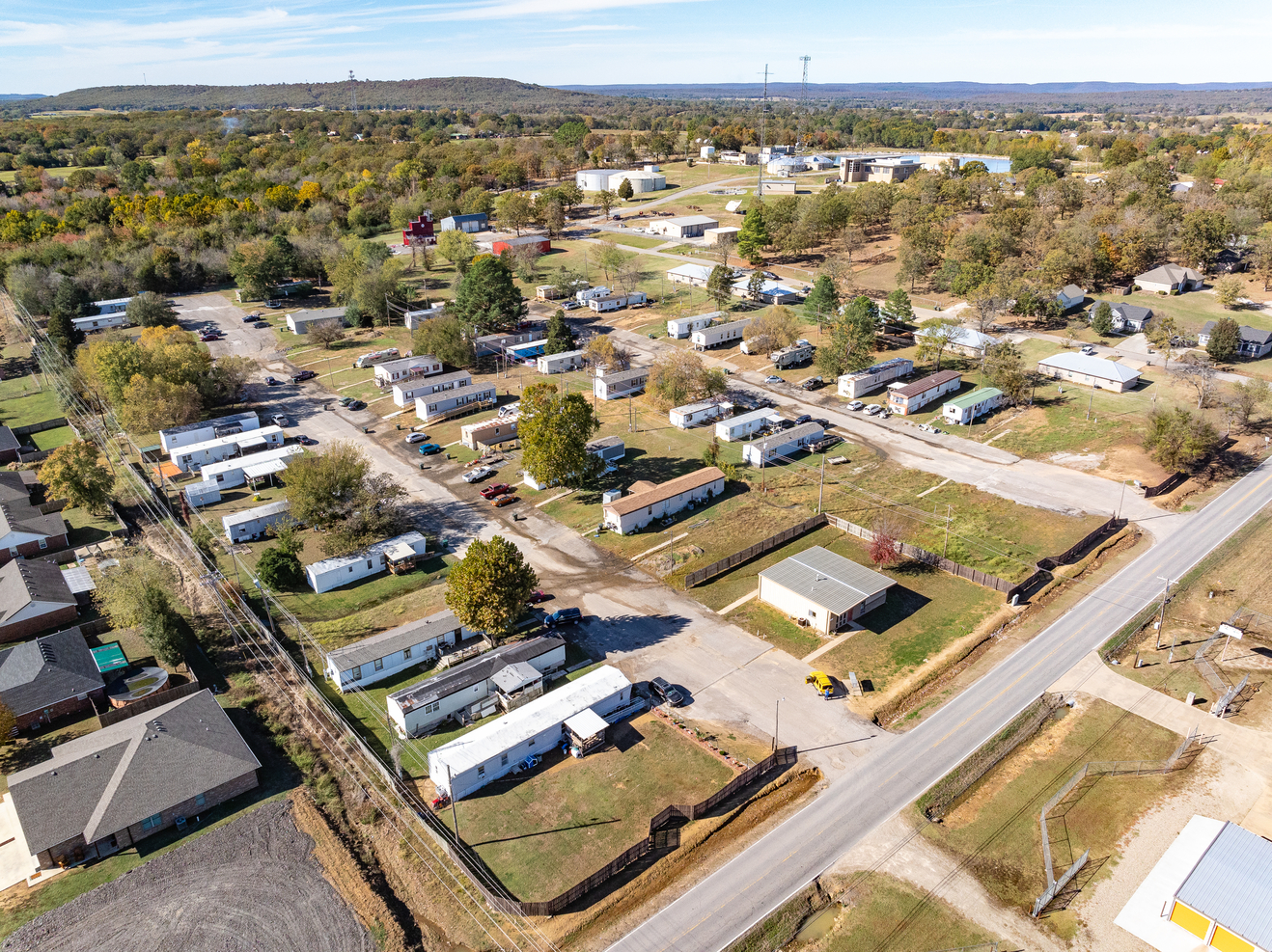 Mobile home park aerial view