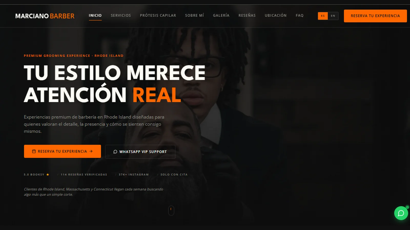 Sitio web de Marciano Barber — barbería en Providence, Rhode Island