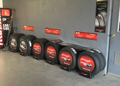 Tire display at American Muffler & Towing