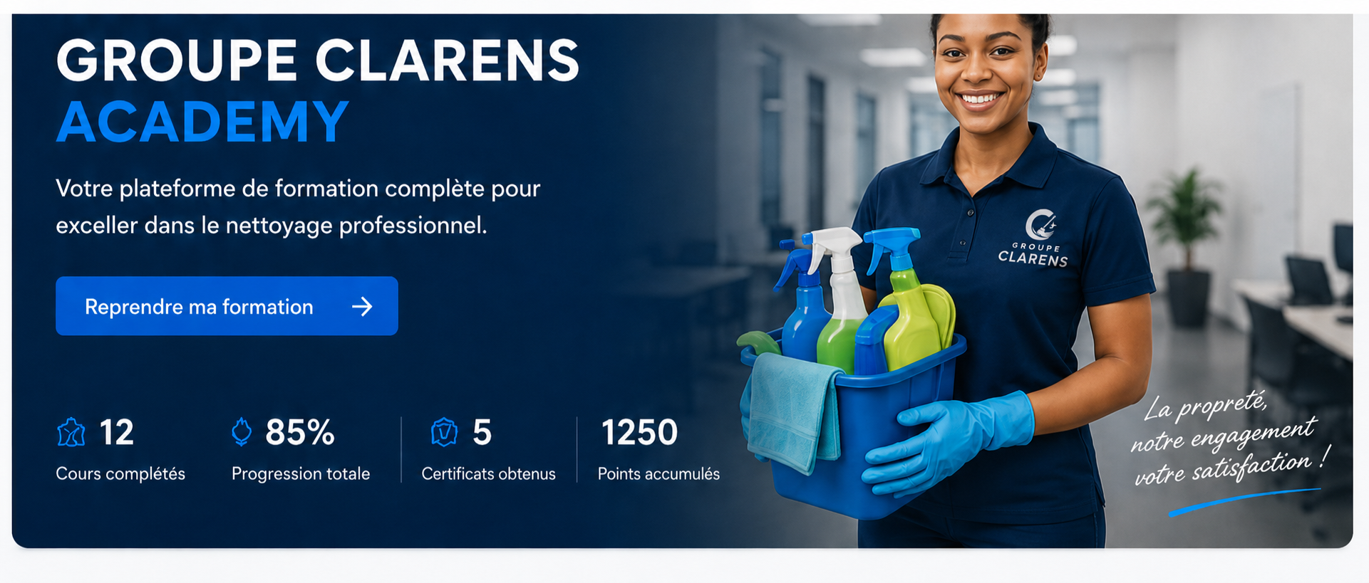 Groupe Clarens Academy — votre plateforme de formation en nettoyage professionnel