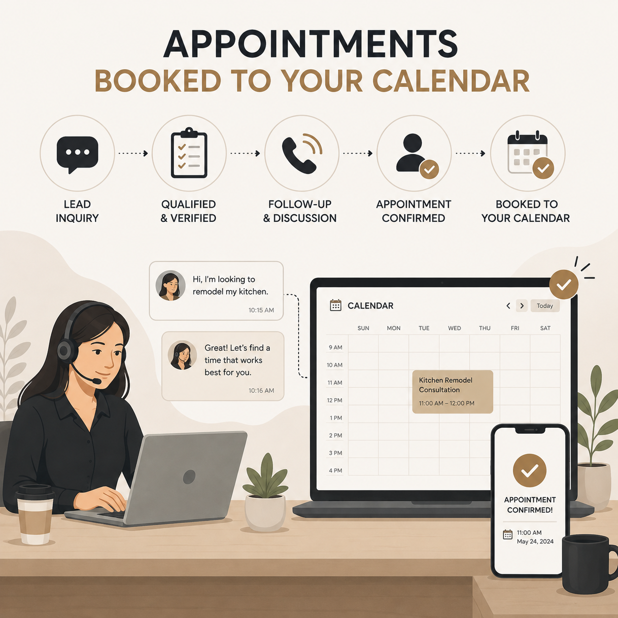 Appointment booked on a calendar