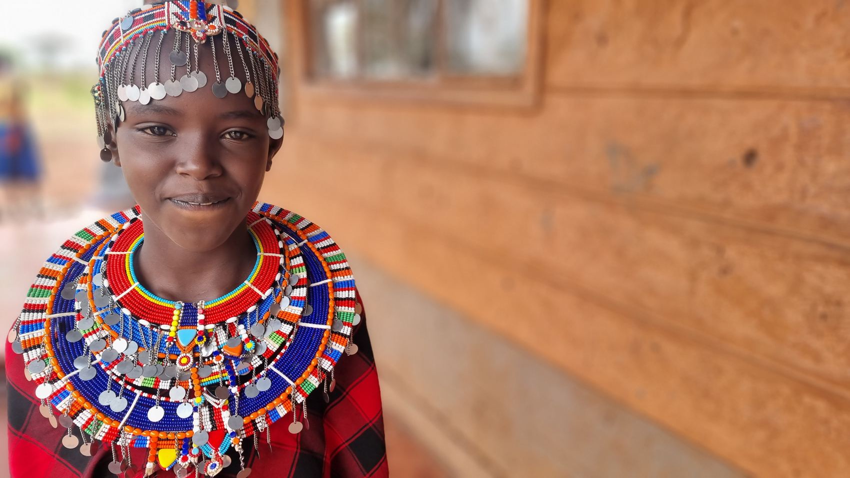 A child in beadwork