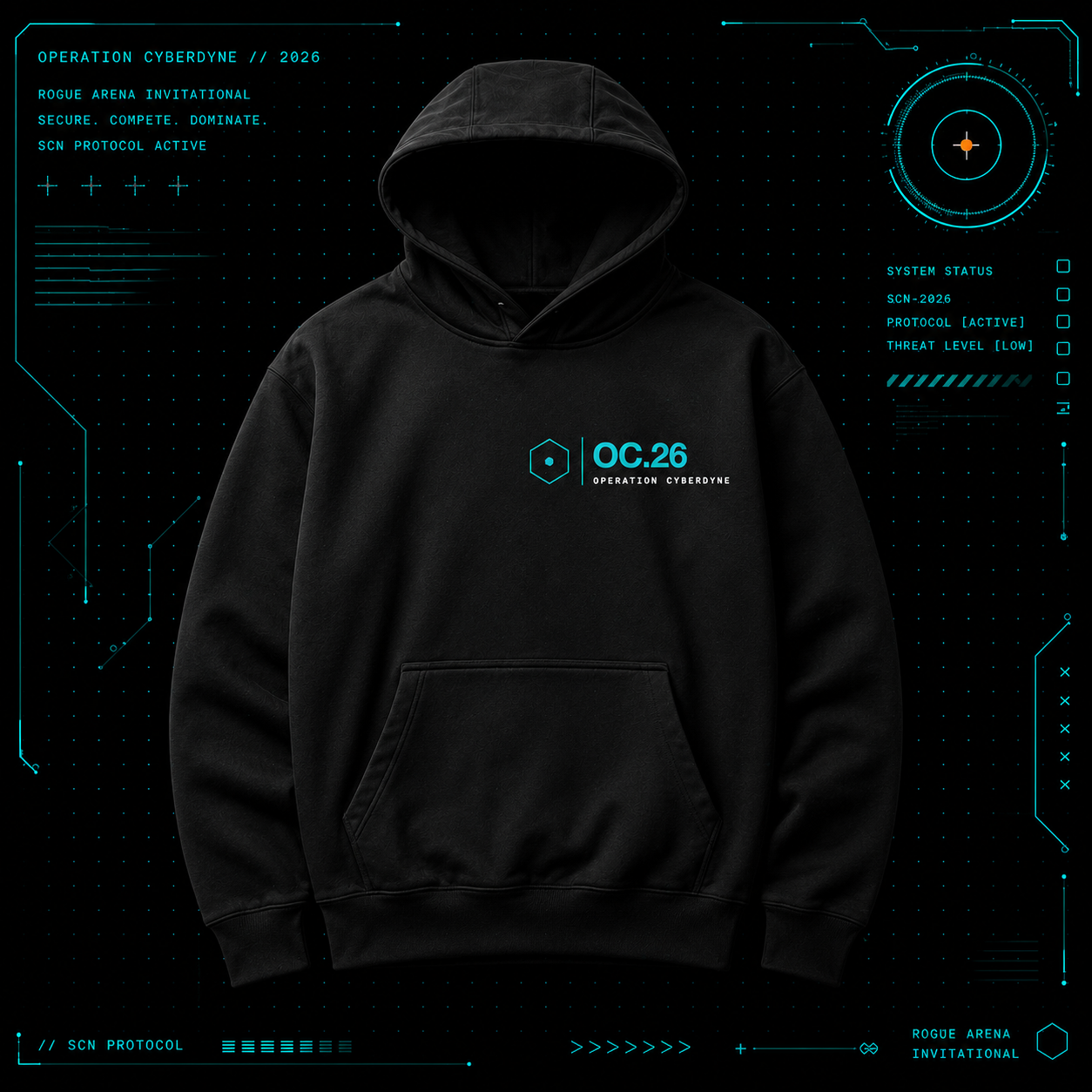 Operation Cyberdyne · Rogue Labs custom-embroidered hoodie