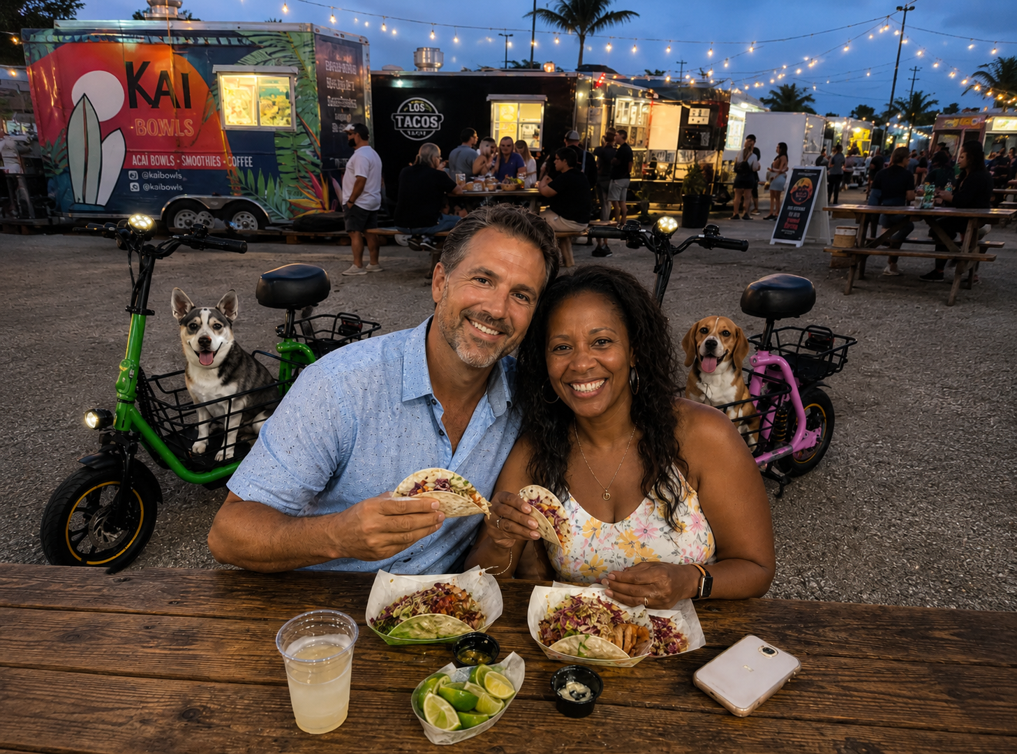 Carlos and Rosa enjoying an outing with their dog