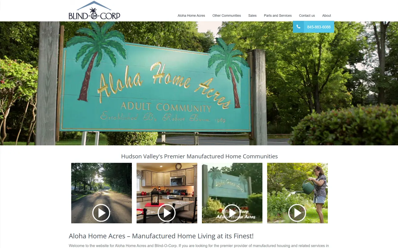 Website screenshot for Blind-O Corp, an Imagativ A&E - Land Development client