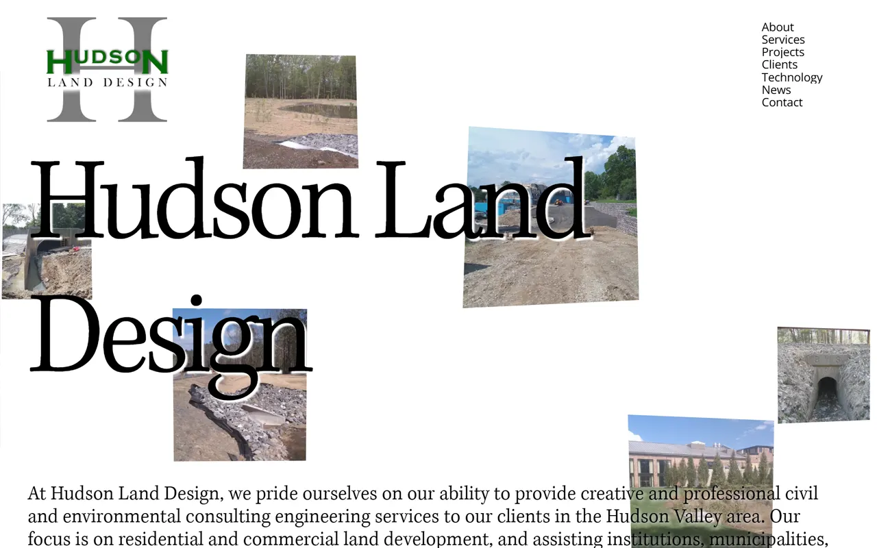 Website screenshot for Hudson Land Design, P.C., an Imagativ A&E - Engineering client