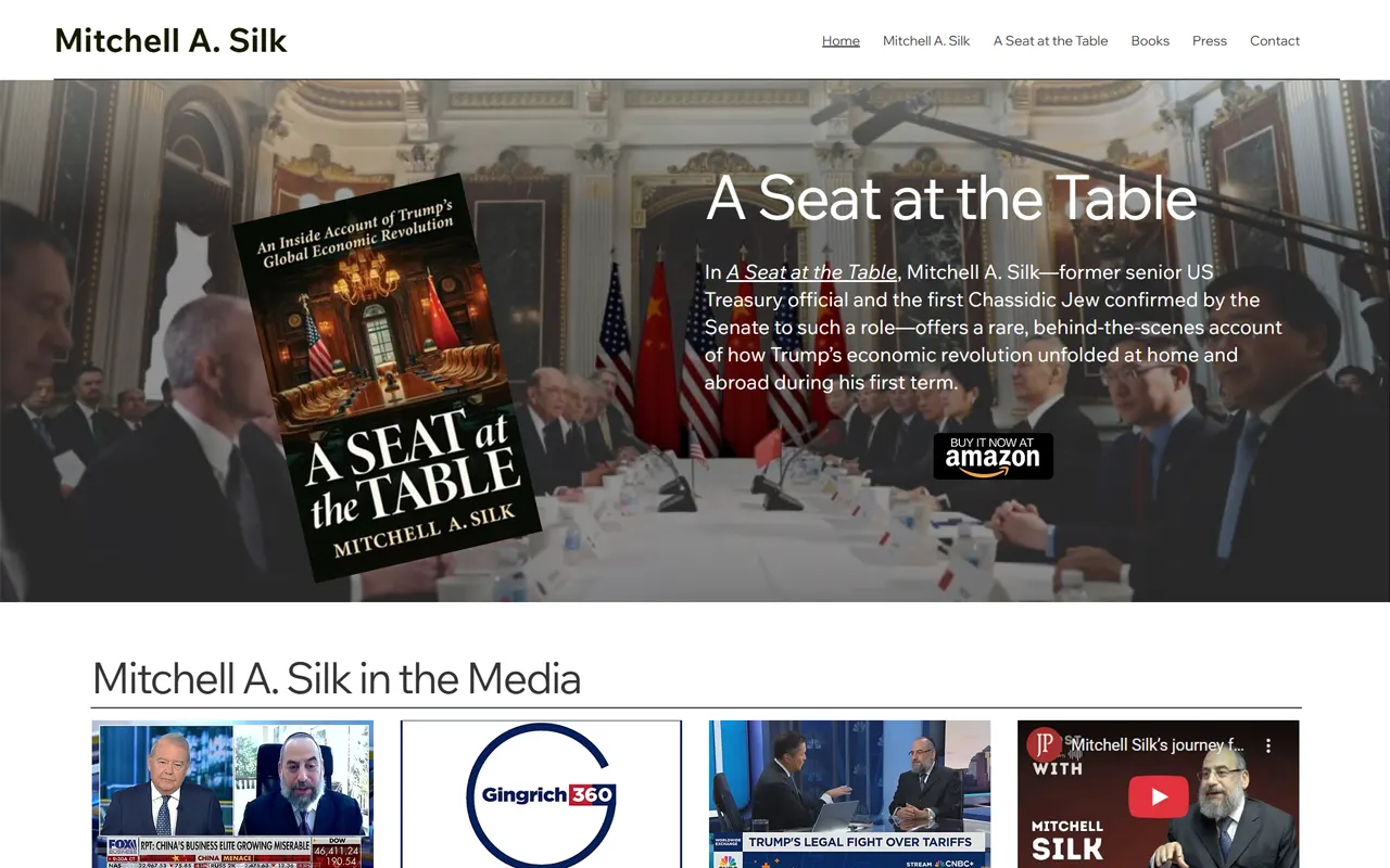 Mitchell A. Silk author website for ‘A Seat at the Table’, one of two properties built for Imagativ client Mitchell Silk