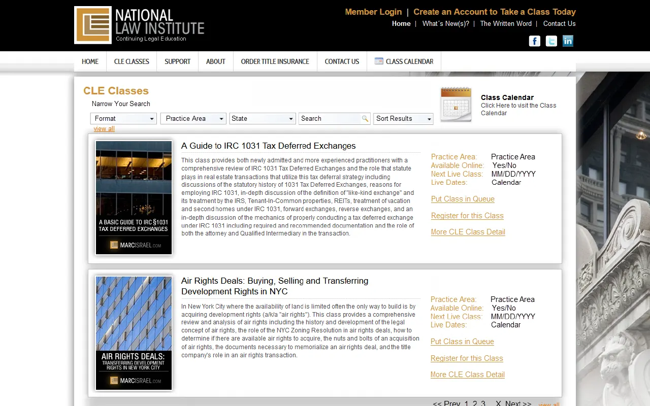 Website screenshot for National Law Institute, an Imagativ Professional Services - Legal client