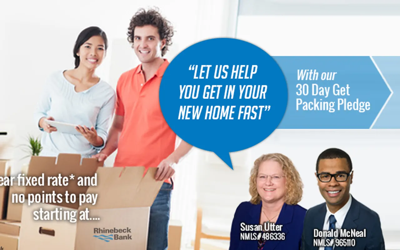 Website screenshot for Rhinebeck Bank, an Imagativ Retail - Commercial Banking client