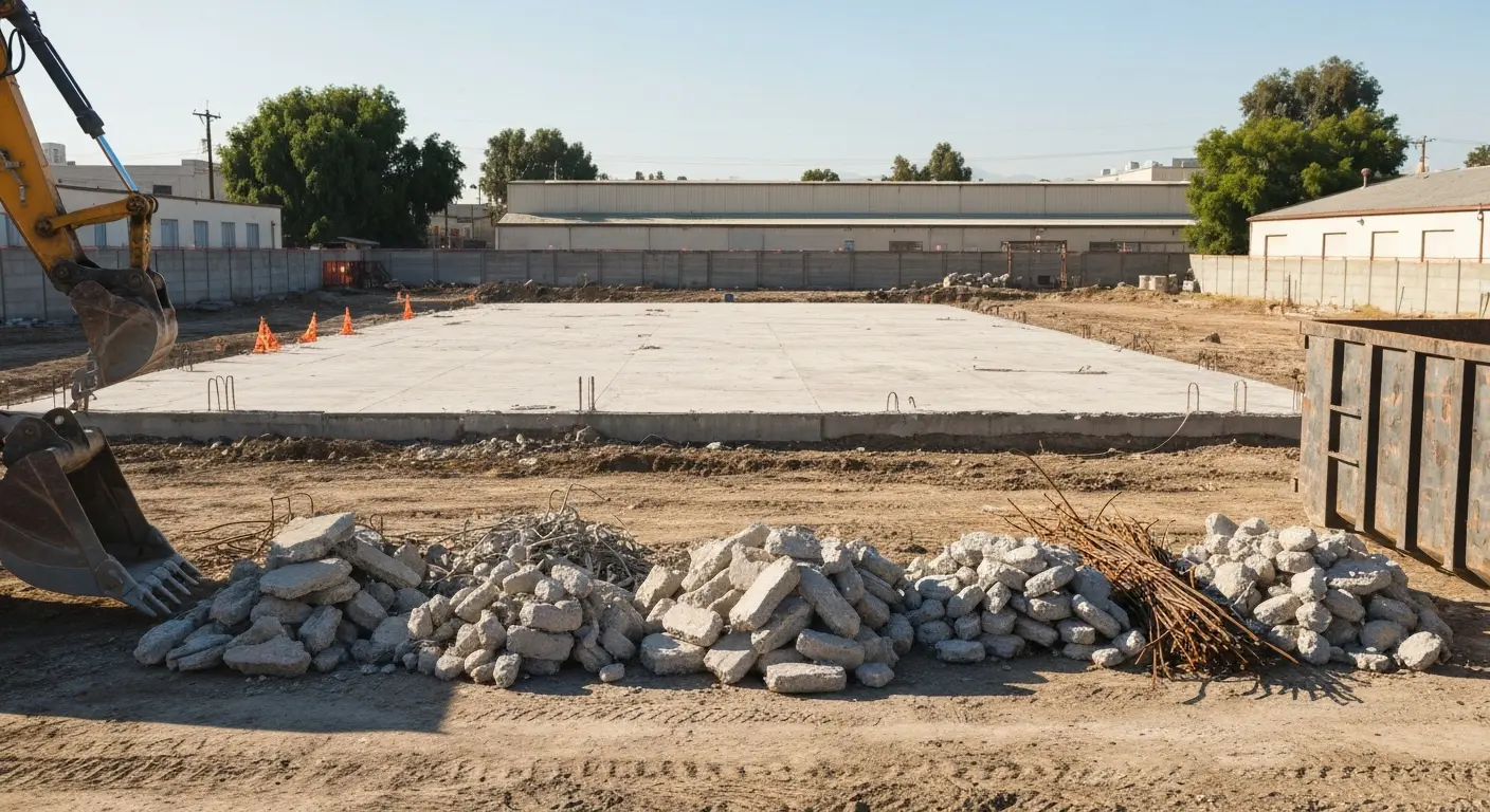 Full demolition site debris removal