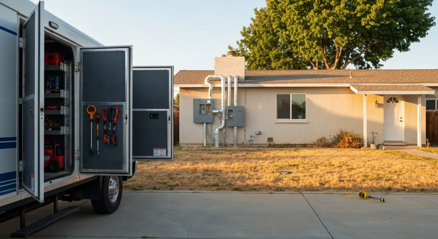 Service truck ready for dispatch