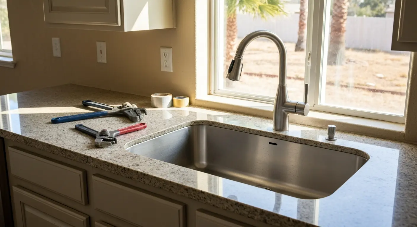 Kitchen sink fixture installation
