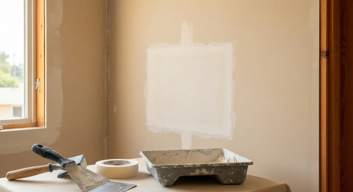 Drywall hole repair in Fresno home