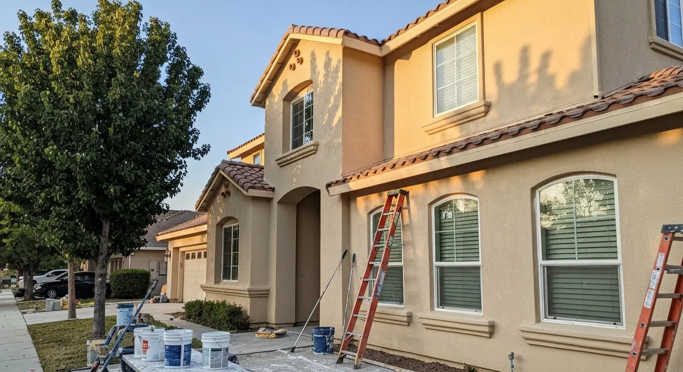 House exterior painting project in Fresno