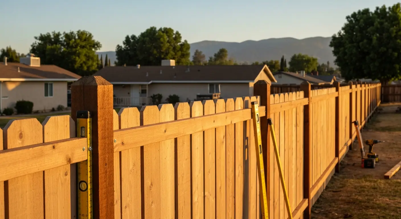 Wood fence installation