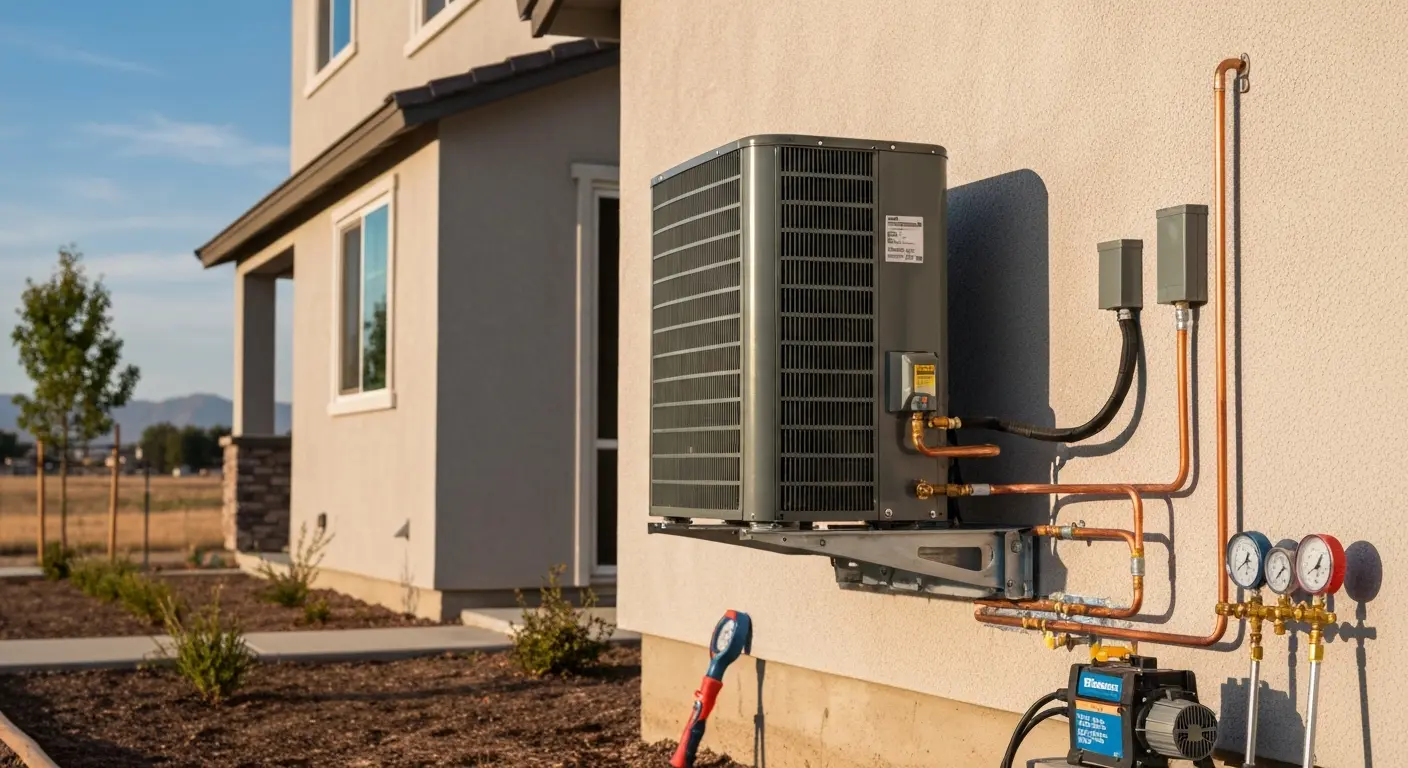 Air conditioning installation in new construction