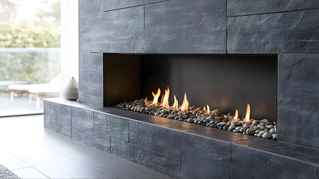 Custom outdoor fireplace