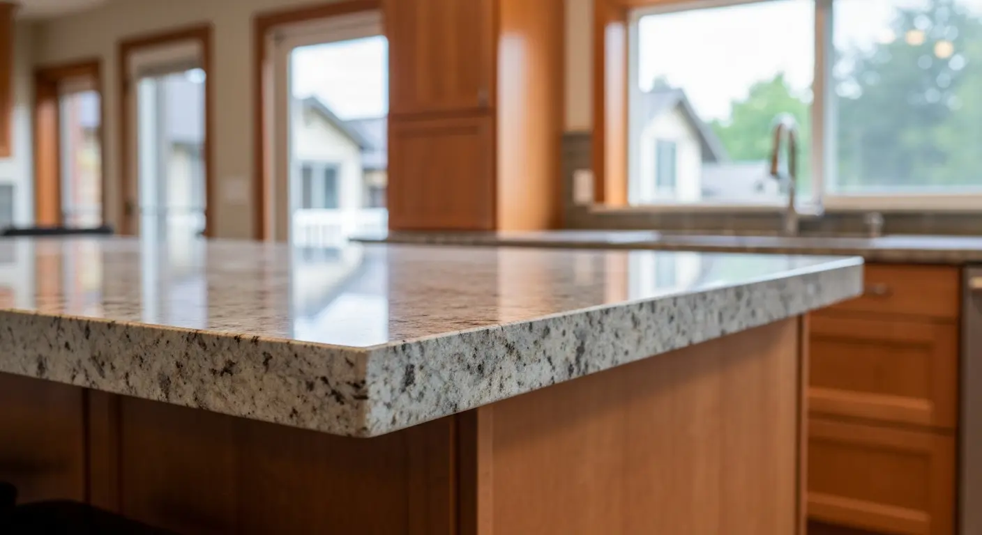 Decorative edge detail on countertop