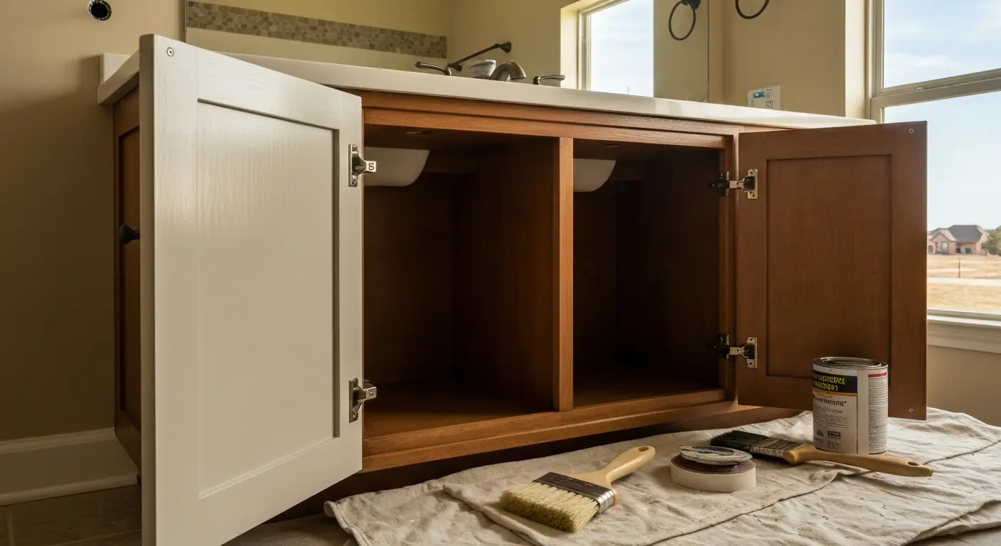 Bathroom cabinet refinishing