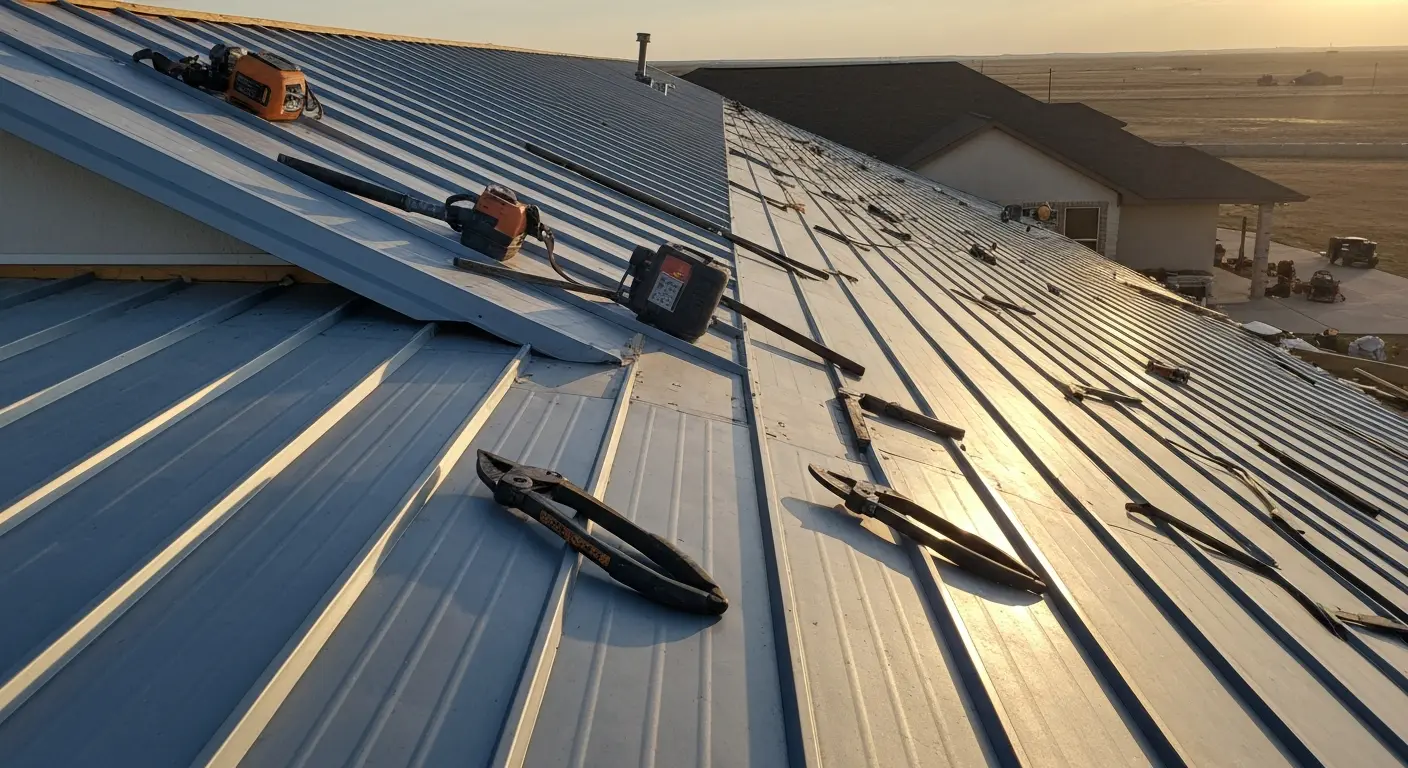 Metal roof installation in Lubbock