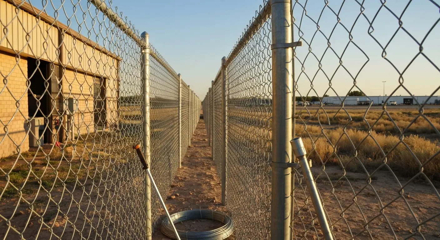 Commercial chain link fence