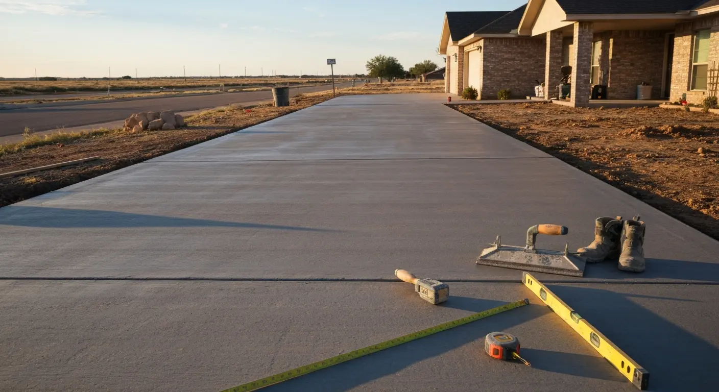 Concrete driveway installation
