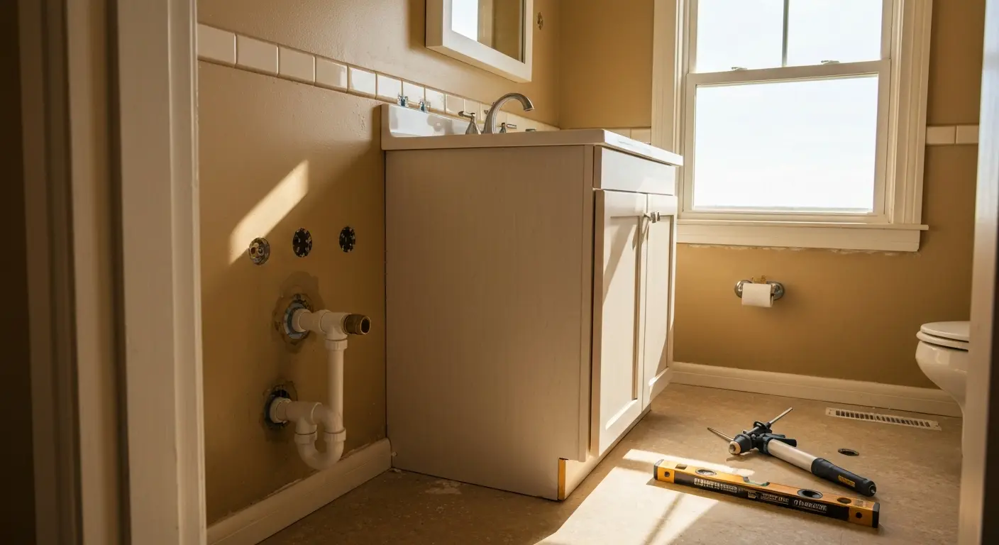 Bathroom vanity installation