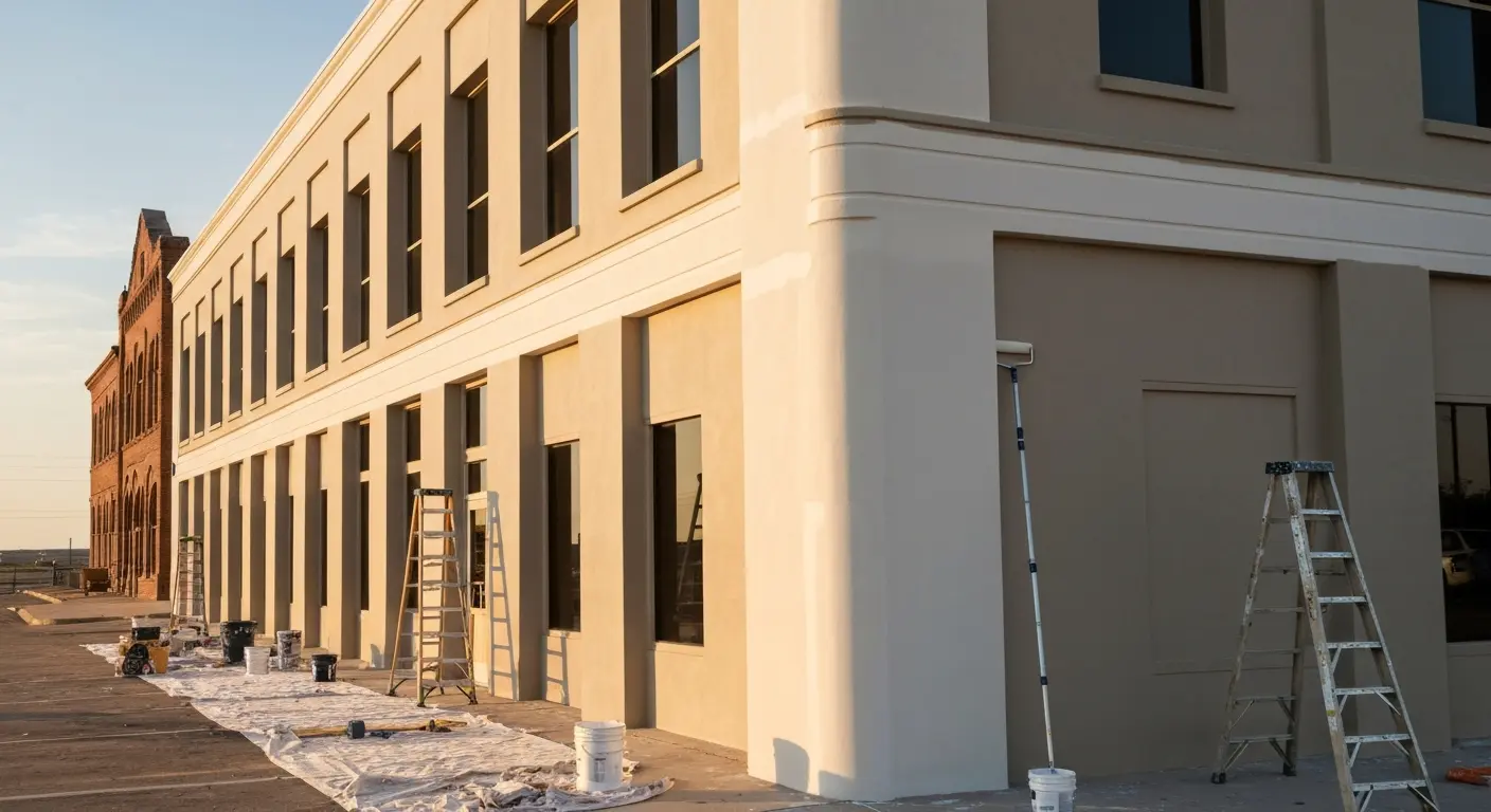 Commercial building exterior painting