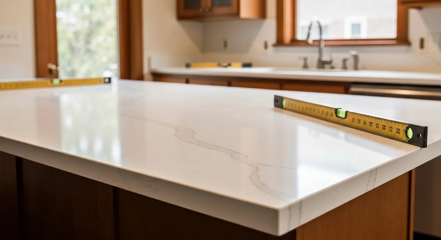 Quartz countertop surface
