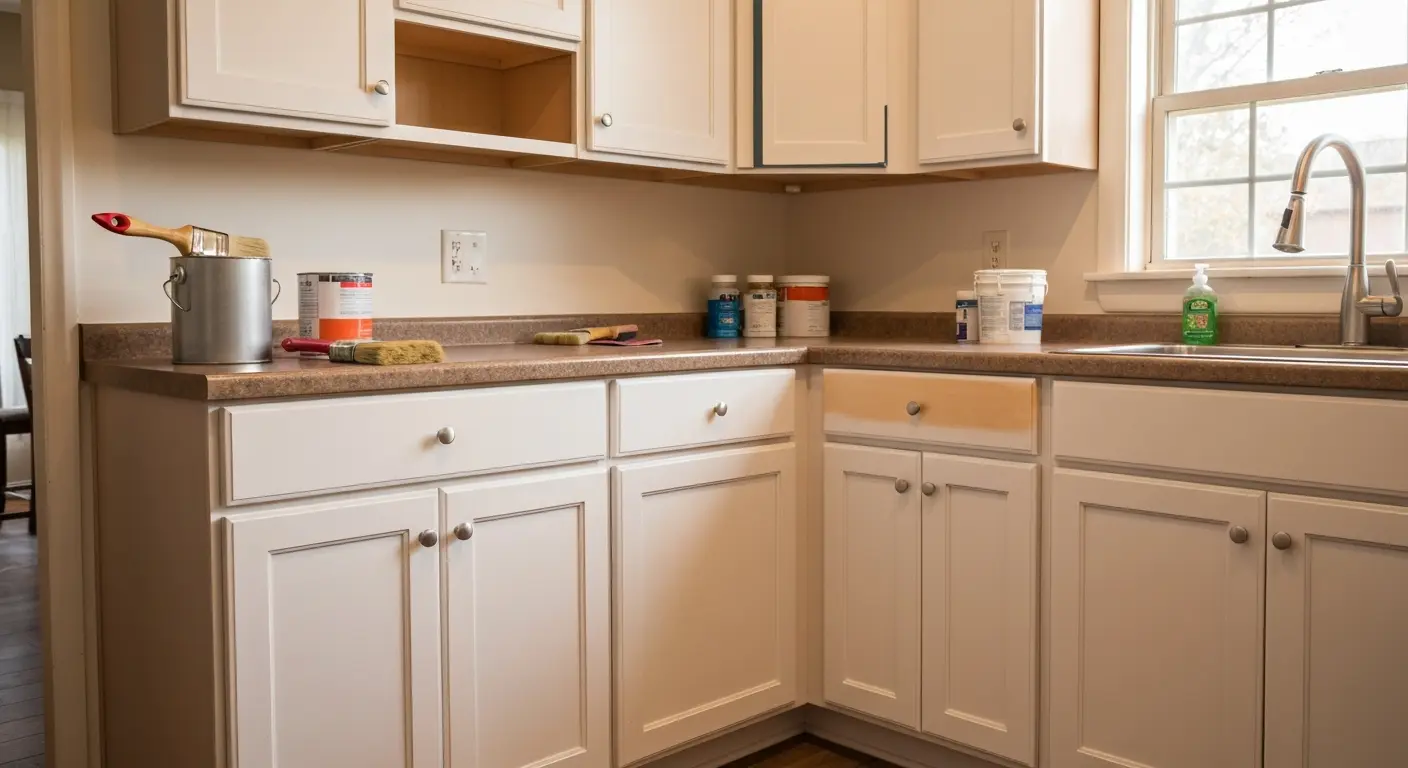 Kitchen cabinet painting project