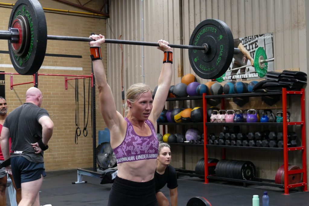 Barbell locked out overhead
