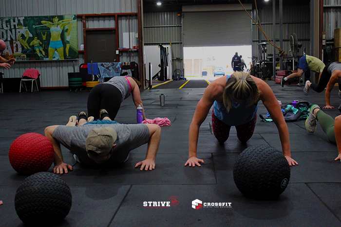 Team workout on the gym floor