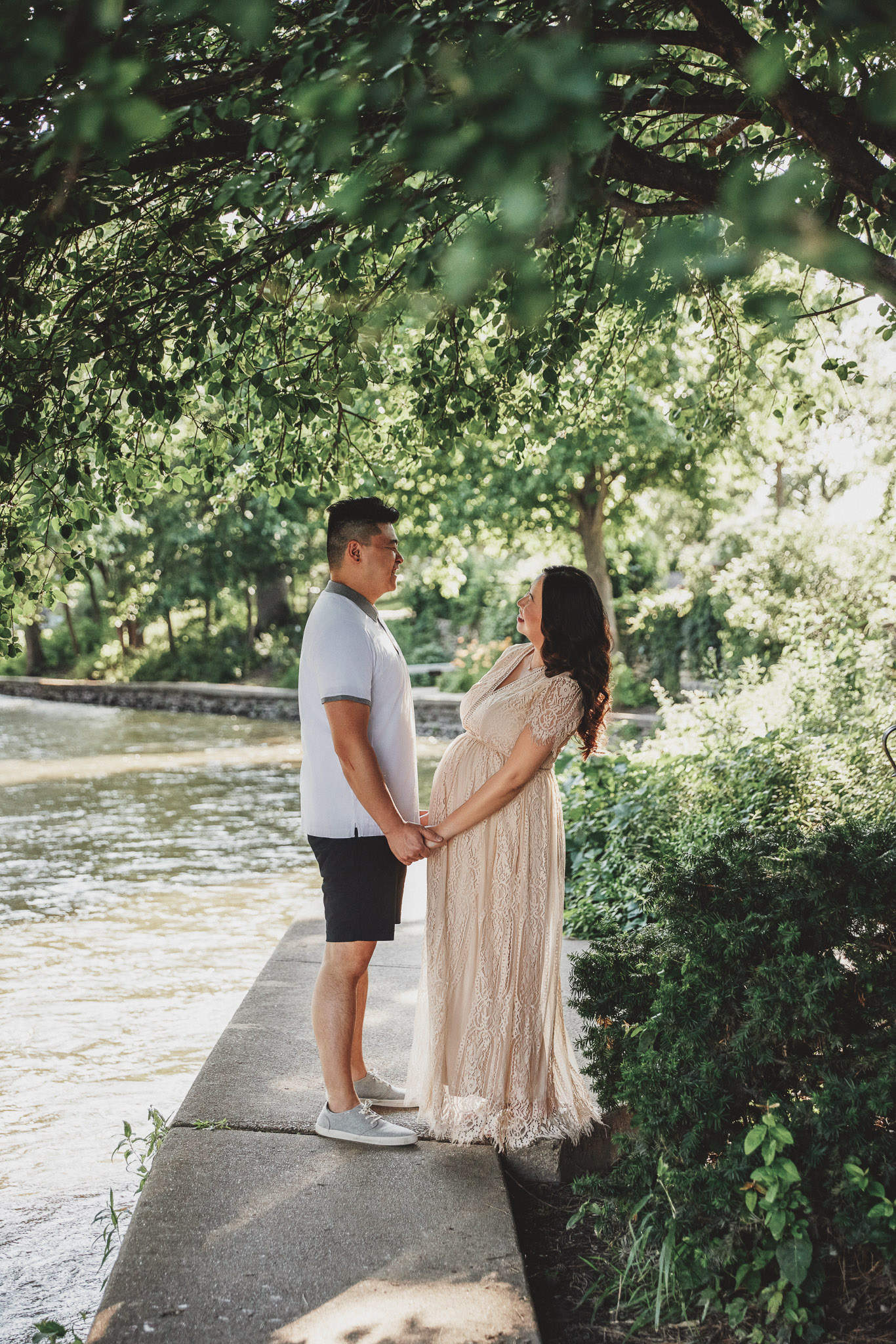 On-location maternity session with partner