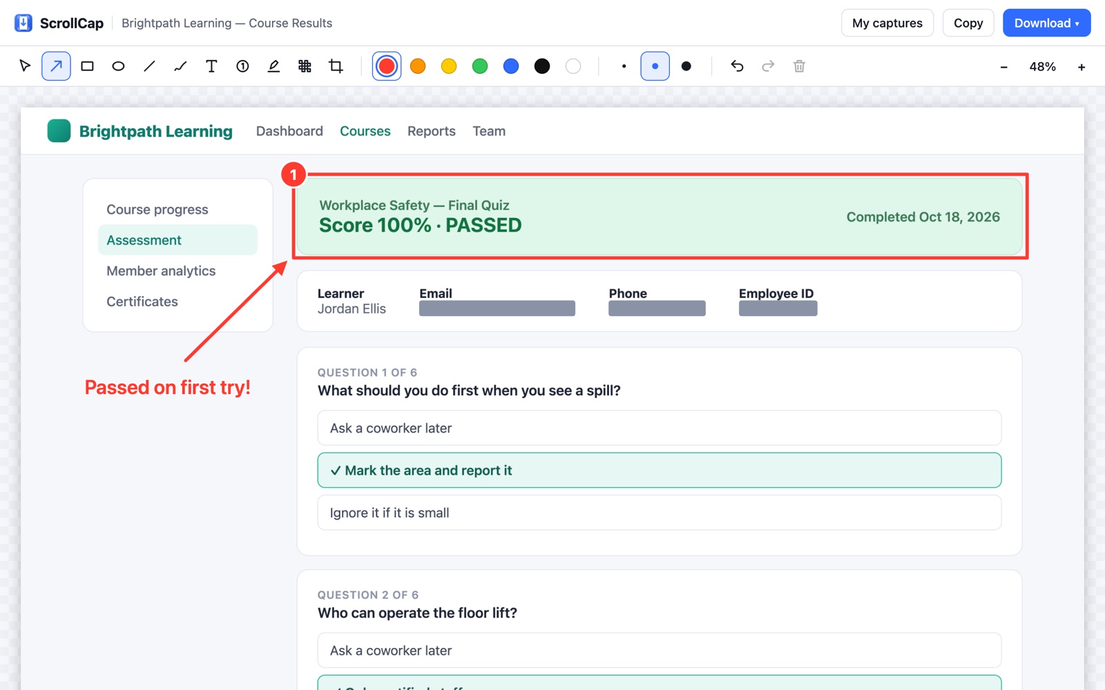 ScrollCap editor screenshot with full-page capture