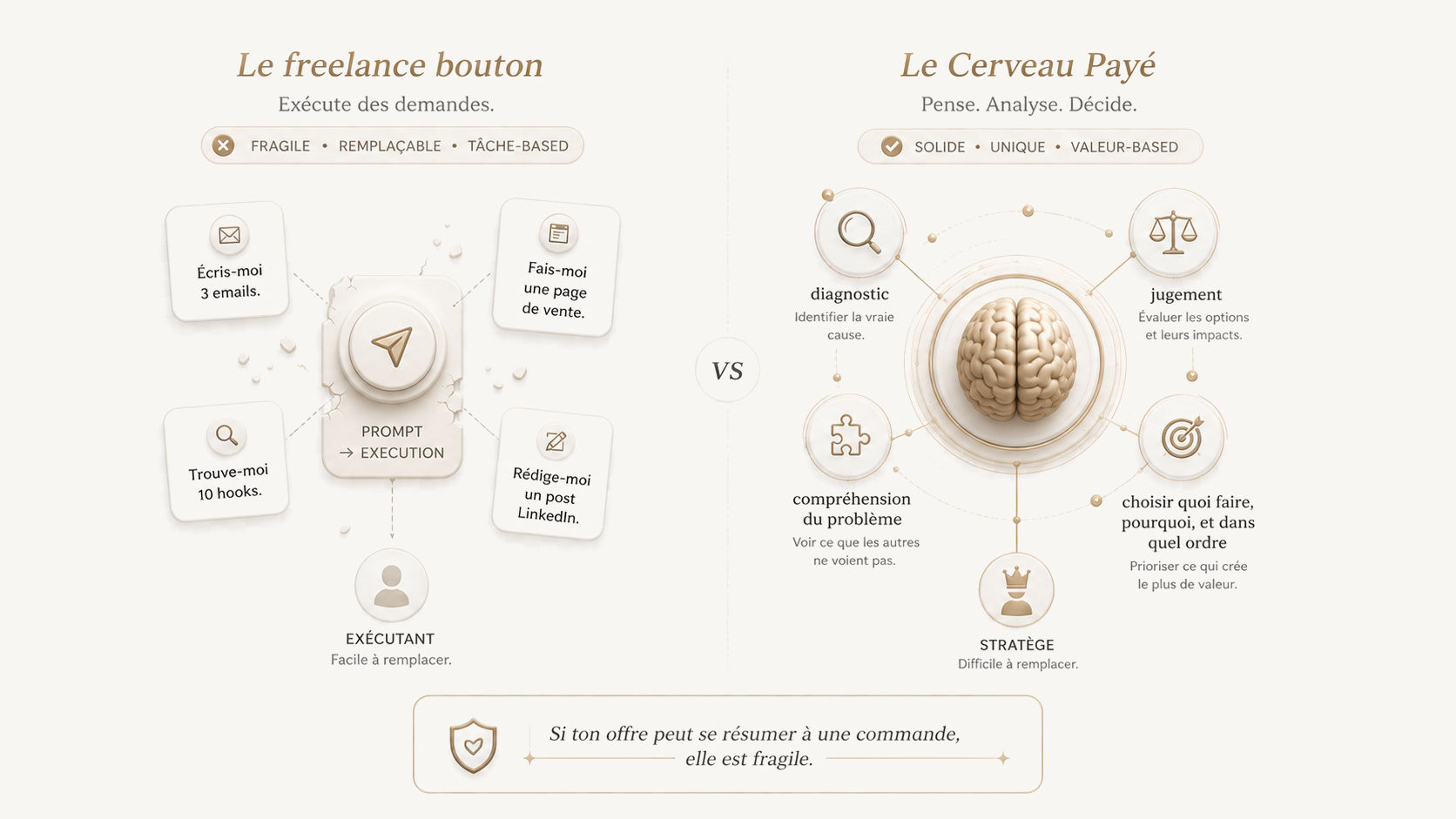 Le test du bouton - freelance vs cerveau payé
