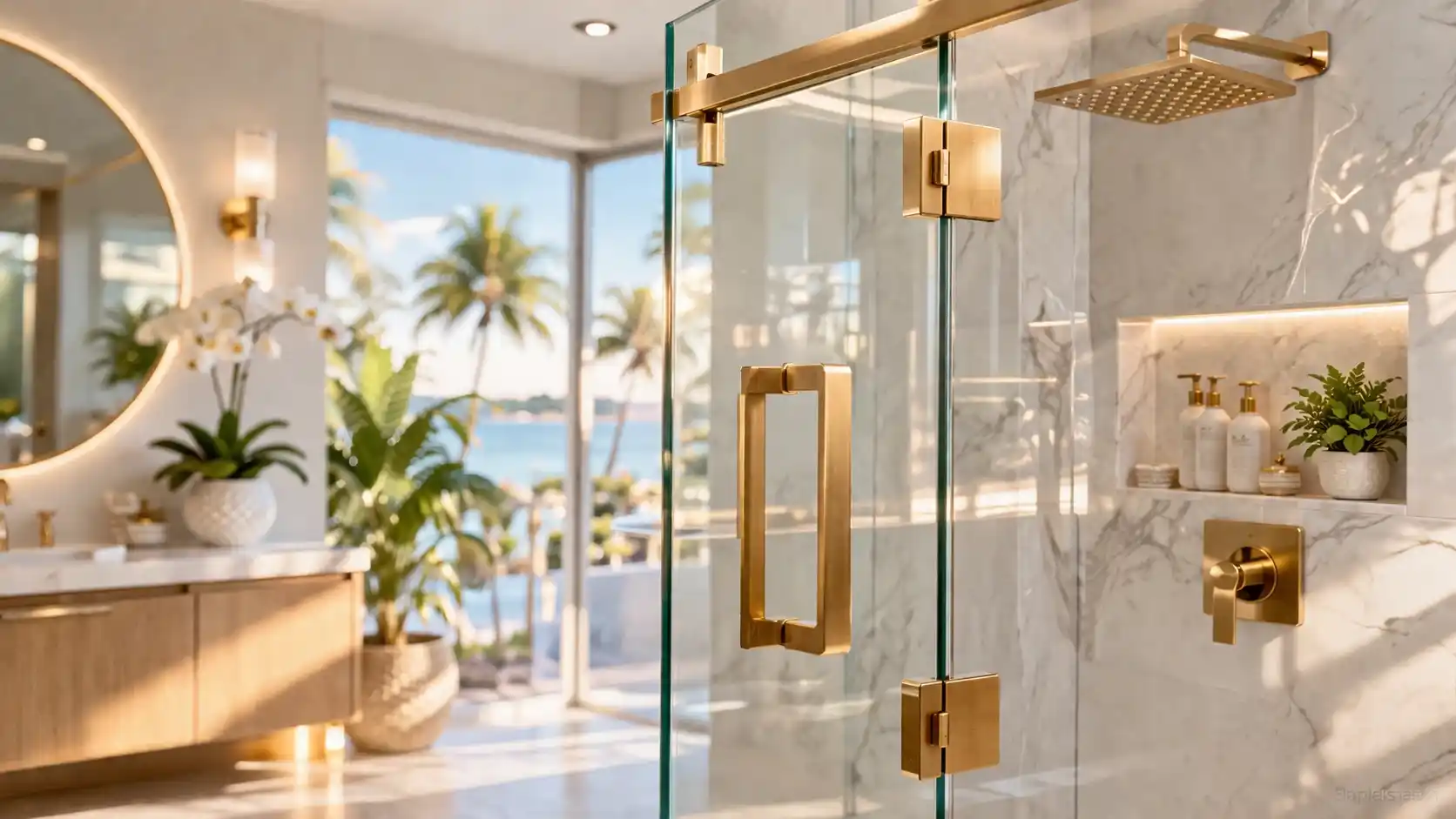 Brushed Gold Shower Hardware: The Hottest Trend in Naples Baths