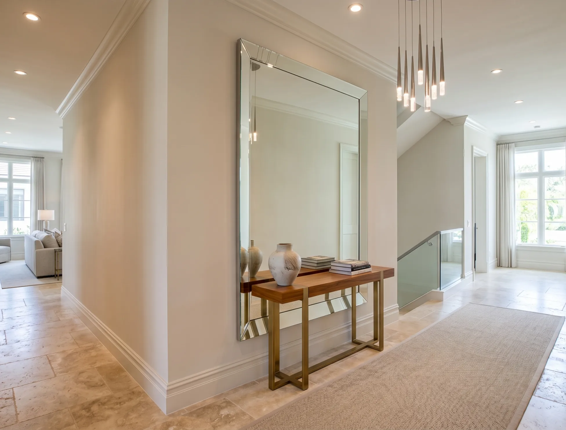 Expertly crafted hall way mirror featuring premium polished edge finishes