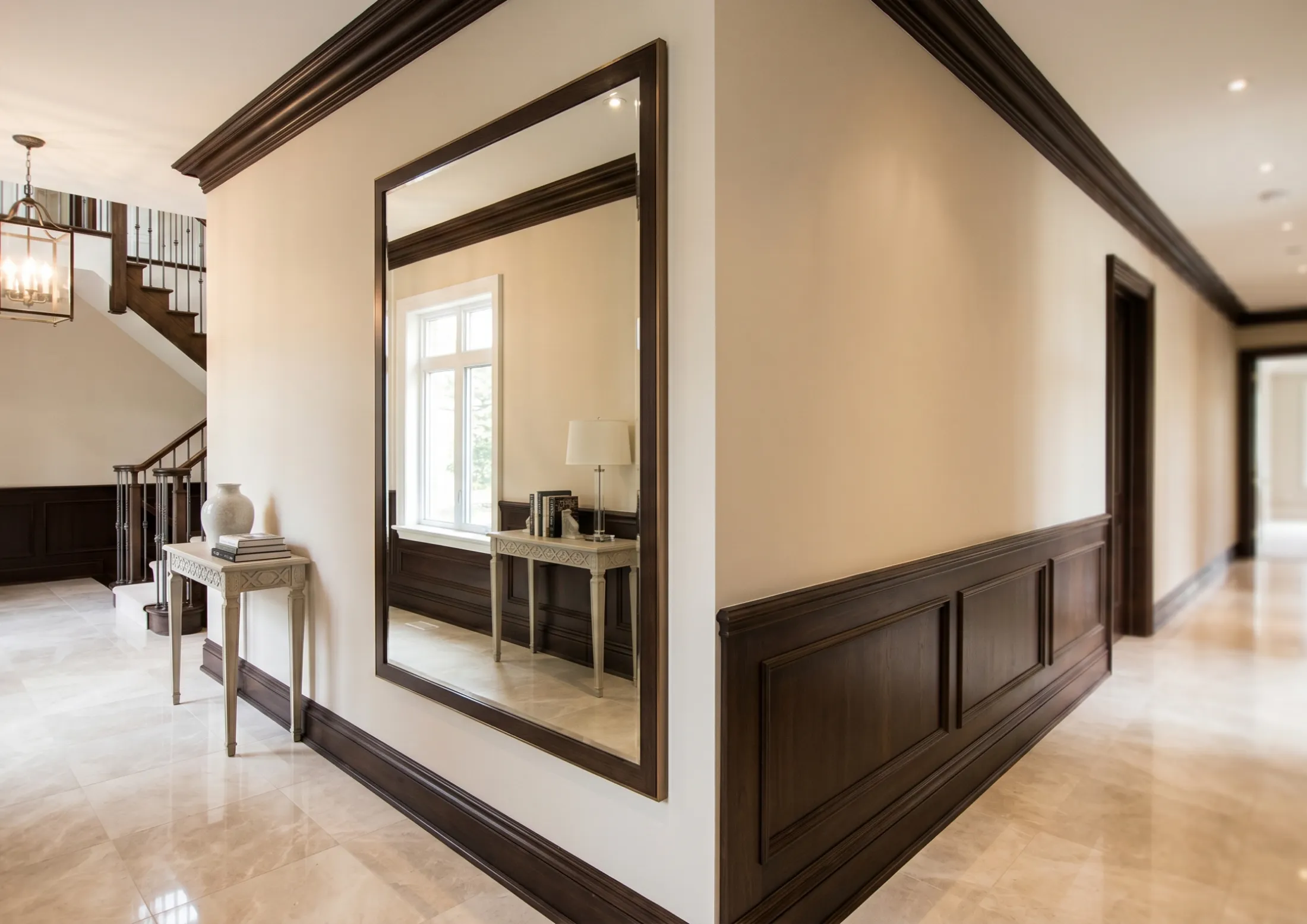 Professional designer hallway mirrors for luxury commercial and residential foyers