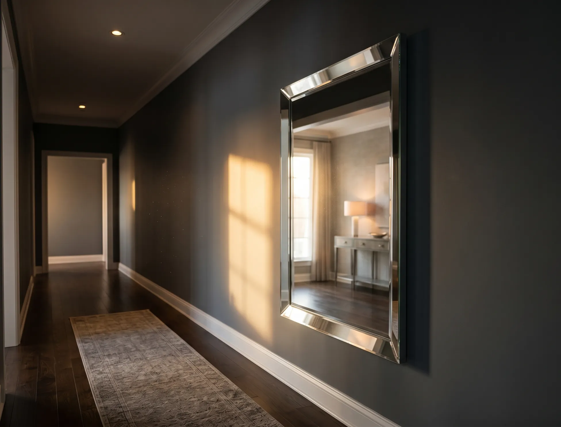 High-clarity mirrors for hallway entrance providing bright and distortion-free reflections