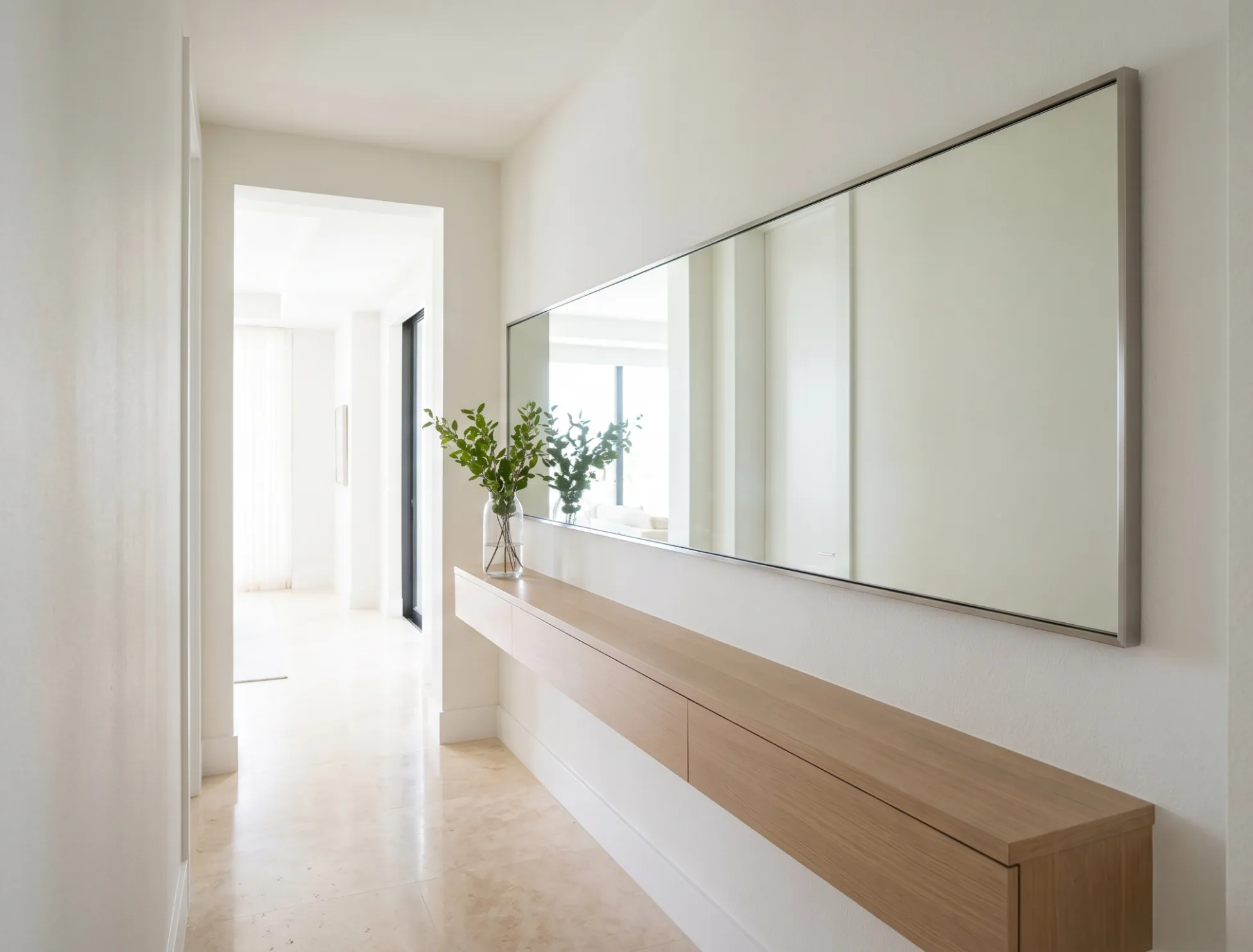 Custom-measured hallway mirrors designed to fit any wall layout perfectly