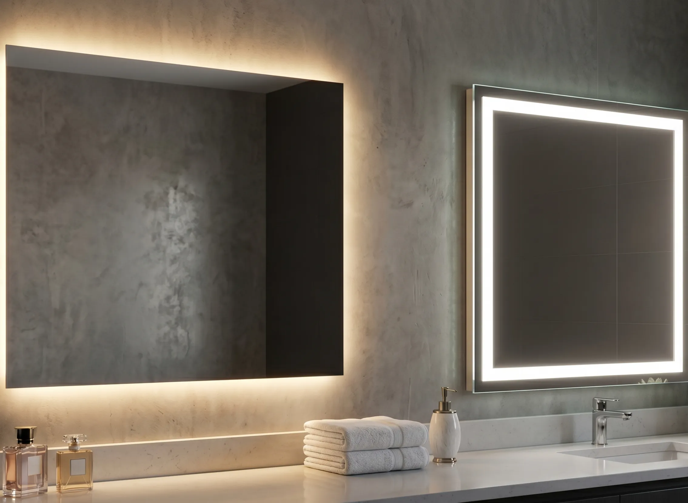 High-CRI level backlit makeup mirror with lights near me for natural color accuracy