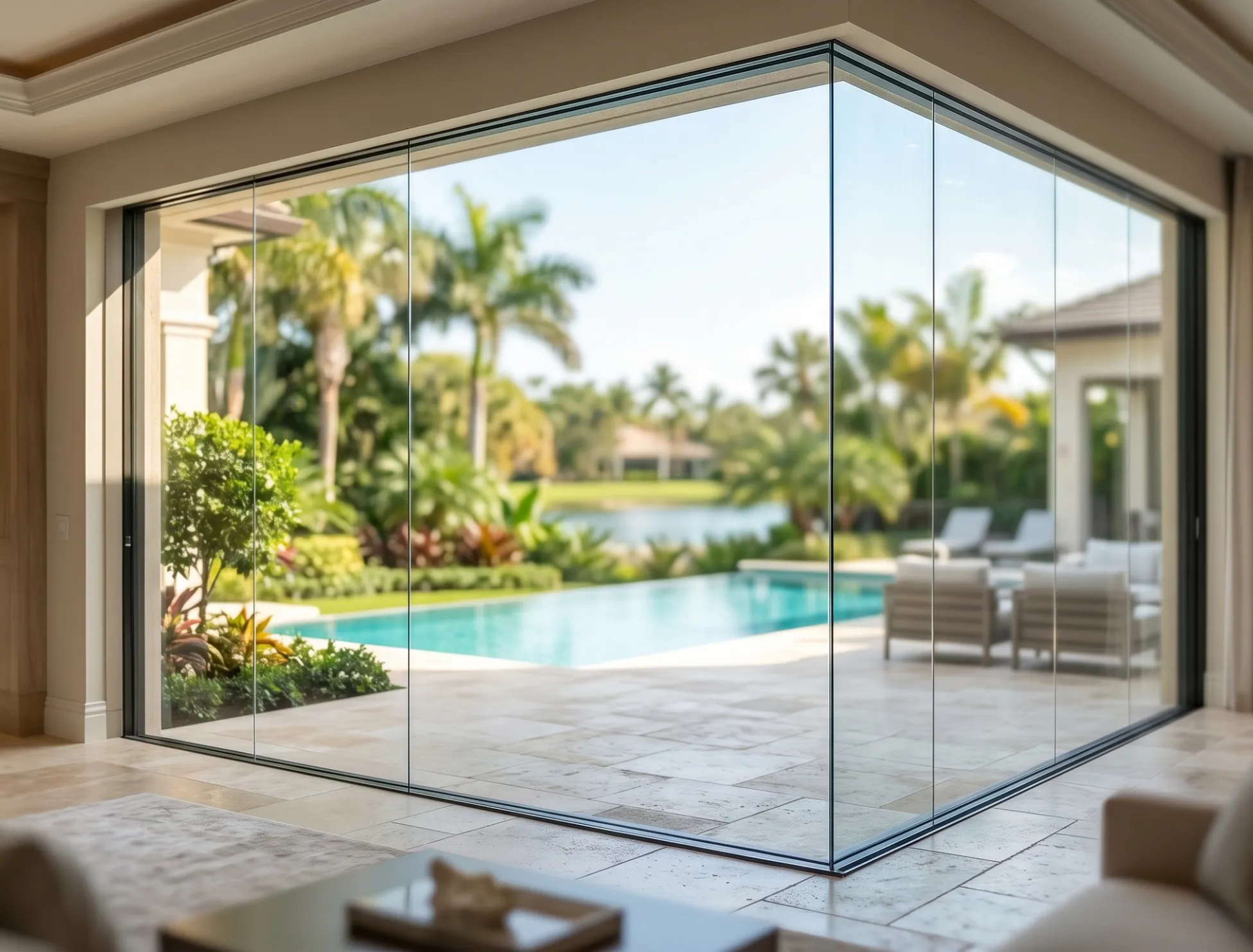 Decorative wall-mounted residential mirror for a luxury dining room in Naples, Florida