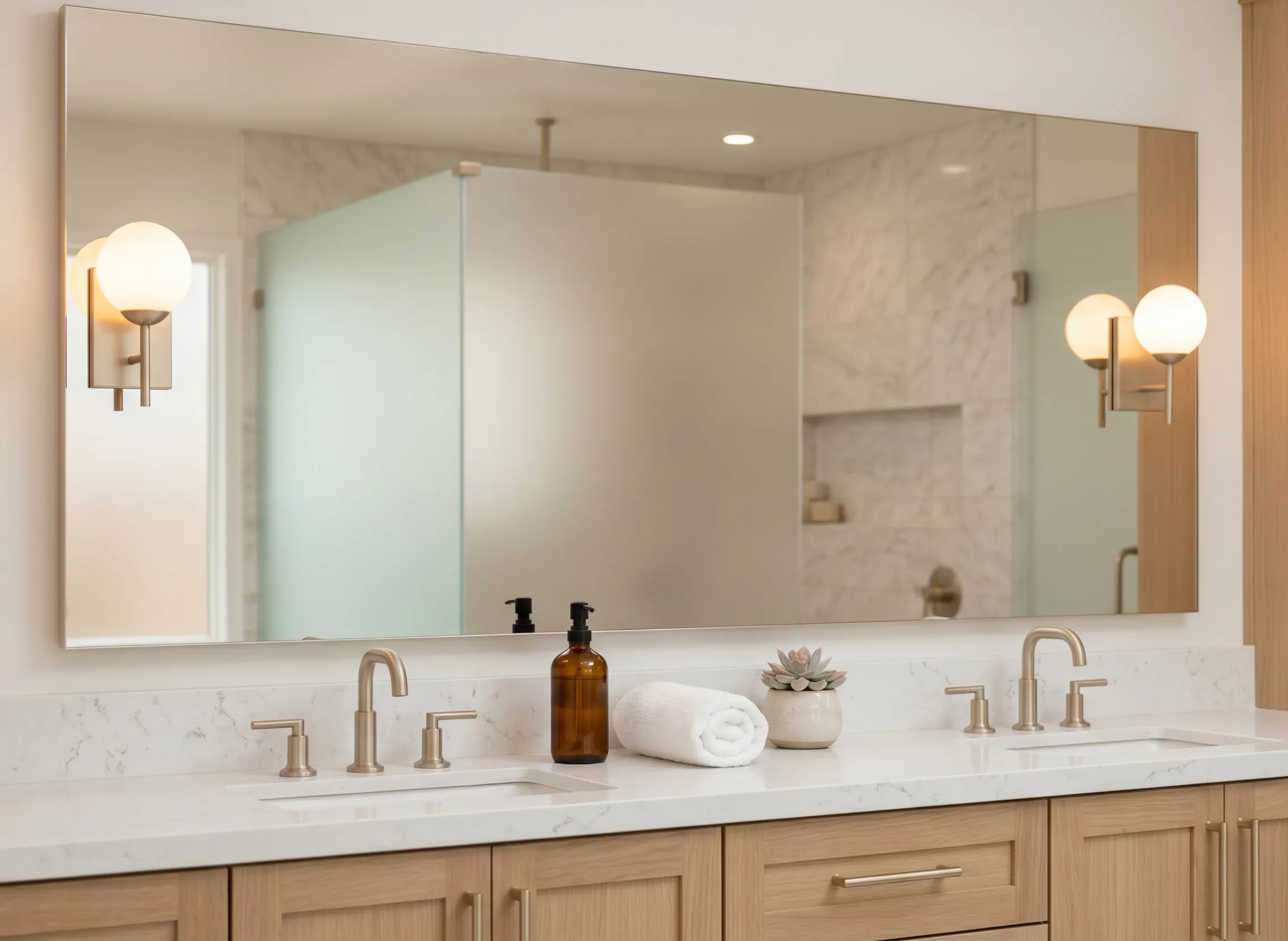 Custom multi-tone vanity mirrors near me for a sophisticated interior design