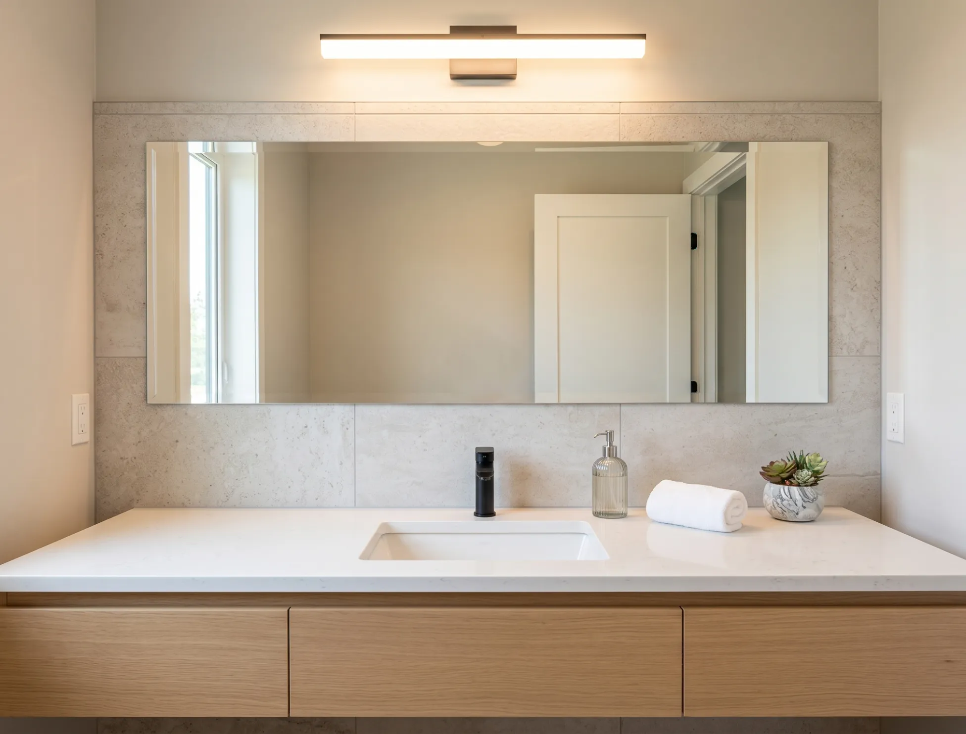 Double vanity bathroom mirrors near me with sleek polished finishes for a luxury look