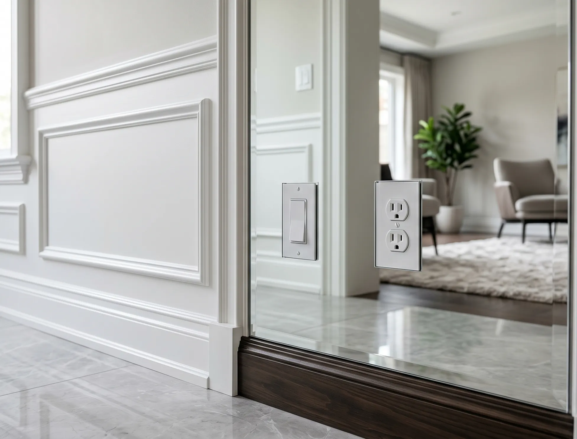 Seamless custom wall mirrors integrated perfectly with modern home features