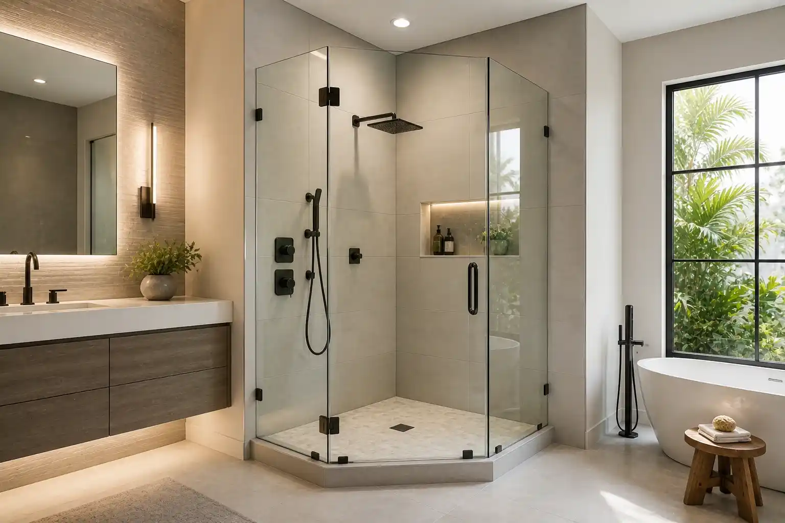 Neo Angle Shower Glass Enclosures: Saving Space in Style