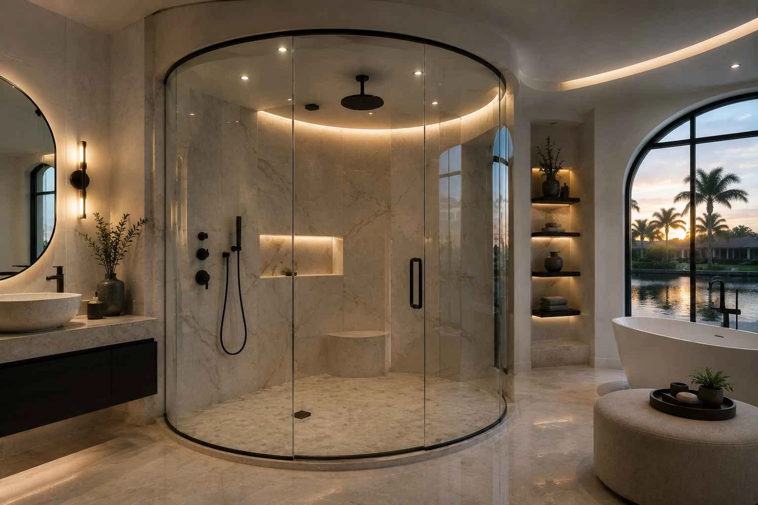 Custom Curved Glass Shower: Defying Straight Lines in Design