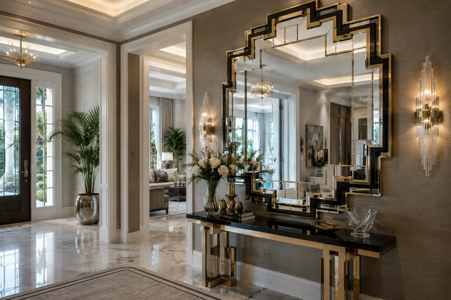 Art Deco Mirrors in Naples: Geometric Luxury for Your Foyer